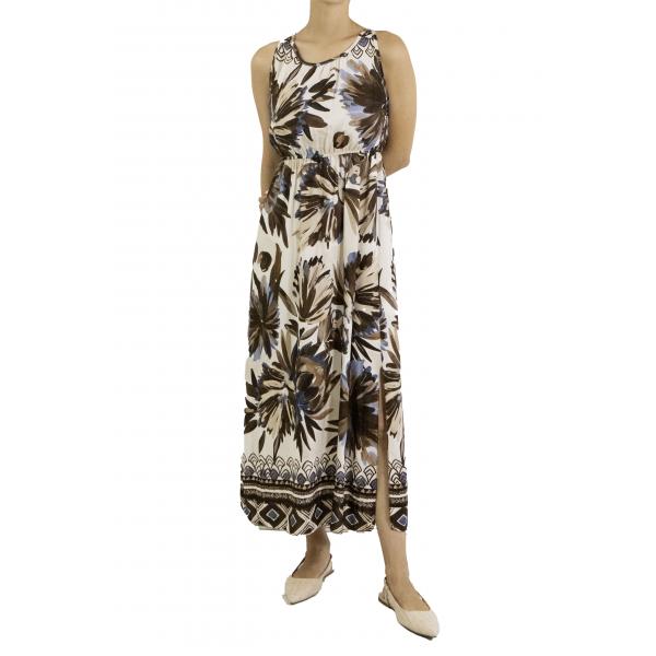 Vestito fantasia lungo girocollo 